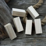 Set of 6 smooth linden wood carving blanks sized 5 by 2 by 2 centimeters