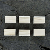 Set of 6 smooth linden wood carving blanks, 5 by 3 by 3 cm, ready for carving and crafting
