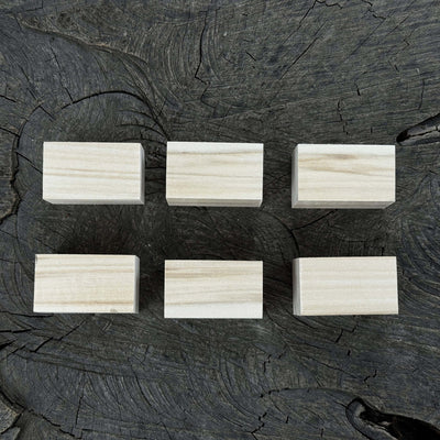 Set of 6 smooth linden wood carving blanks, 5 by 3 by 3 cm, ready for carving and crafting