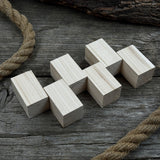 Set of 6 smooth linden wood carving blanks, 5 by 3 by 3 cm, ready for carving and crafting