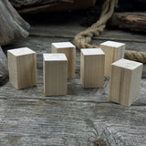 Set of 6 smooth linden wood carving blanks, 5 by 3 by 3 cm, ready for carving and crafting
