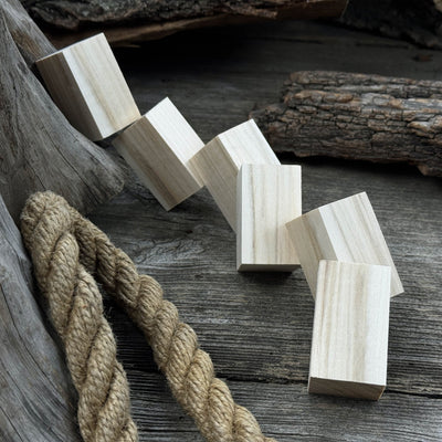 Set of 6 smooth linden wood carving blanks, 5 by 3 by 3 cm, ready for carving and crafting