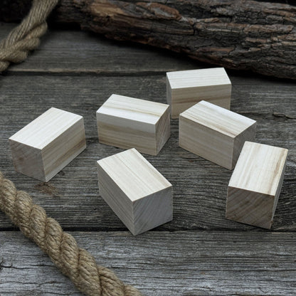Set of 6 smooth linden wood carving blanks, 5 by 3 by 3 cm, ready for carving and crafting