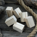 Set of 6 smooth linden wood carving blanks, 5 by 3 by 3 cm, ready for carving and crafting