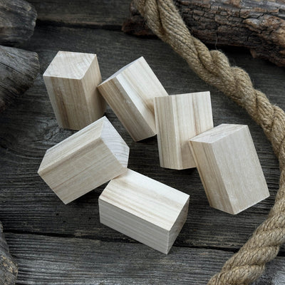 Set of 6 smooth linden wood carving blanks, 5 by 3 by 3 cm, ready for carving and crafting