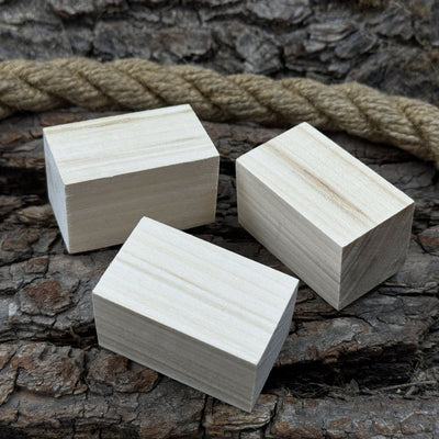 Set of 6 smooth linden wood carving blanks, 5 by 3 by 3 cm, ready for carving and crafting