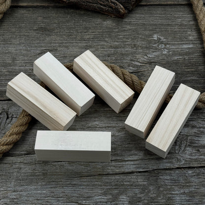 Set of 6 medium rectangular linden wood carving blanks by Sharky Forged Steel Tools