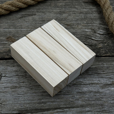 Set of 6 medium rectangular linden wood carving blanks by Sharky Forged Steel Tools