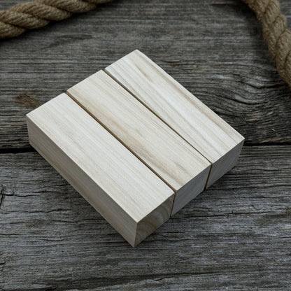 Set of 6 medium rectangular linden wood carving blanks by Sharky Forged Steel Tools