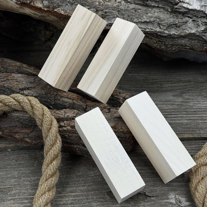Set of 6 medium rectangular linden wood carving blanks by Sharky Forged Steel Tools