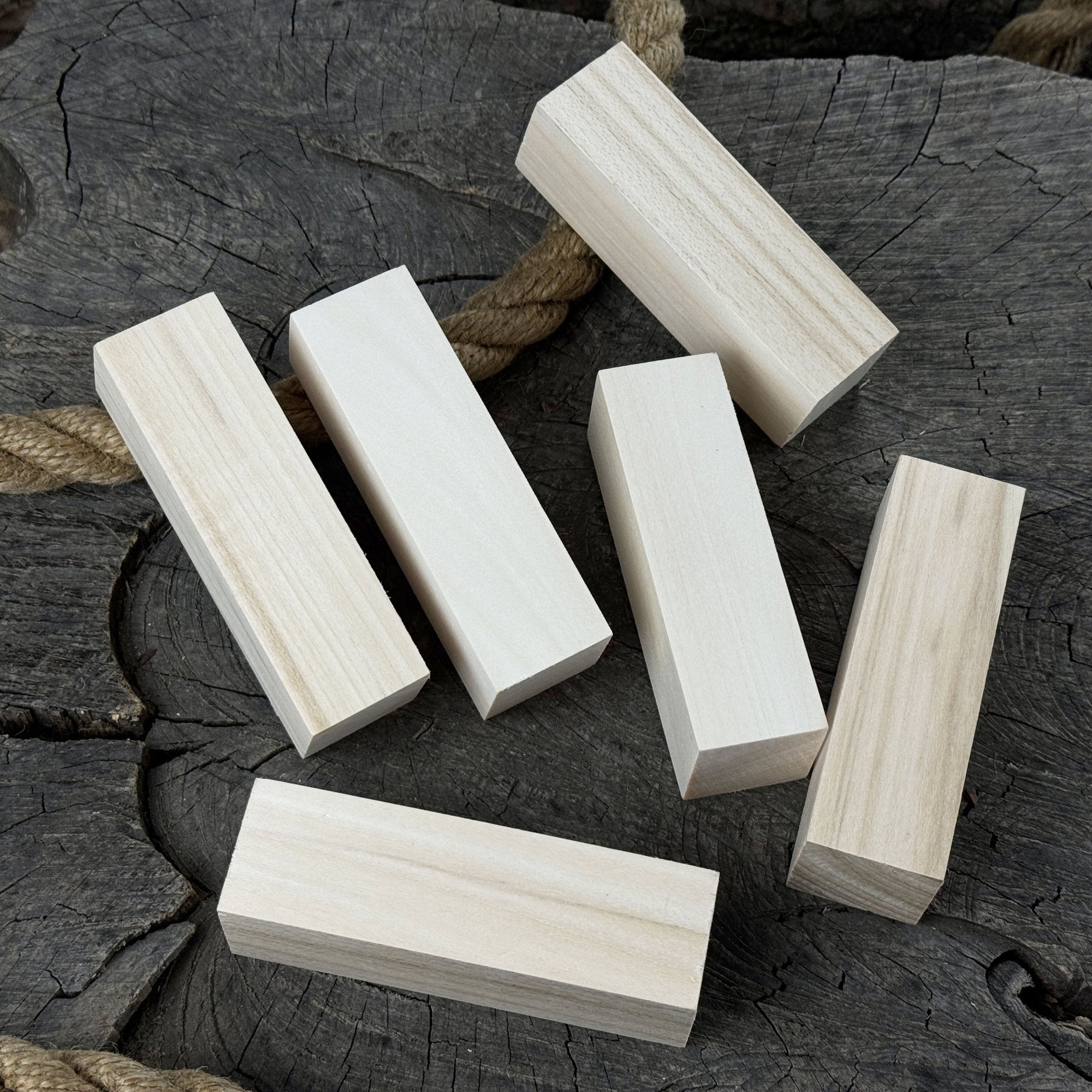 Set of 6 medium rectangular linden wood carving blanks by Sharky Forged Steel Tools