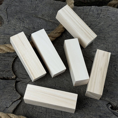 Set of 6 medium rectangular linden wood carving blanks by Sharky Forged Steel Tools