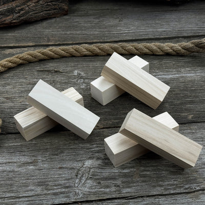 Set of 6 medium rectangular linden wood carving blanks by Sharky Forged Steel Tools