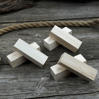 Set of 6 medium rectangular linden wood carving blanks by Sharky Forged Steel Tools