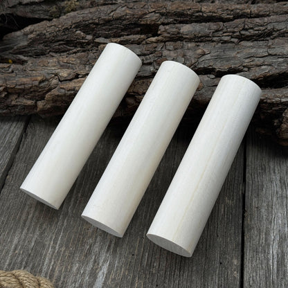 Set of 6 round linden wood carving blanks by Sharky Forged Steel Tools
