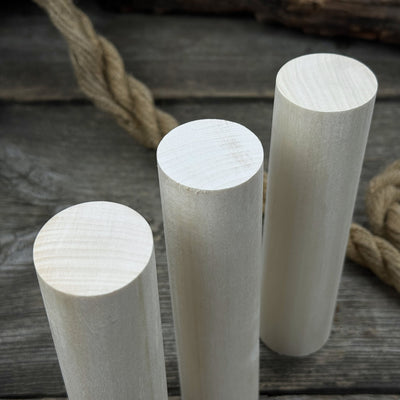 Set of 6 round linden wood carving blanks by Sharky Forged Steel Tools