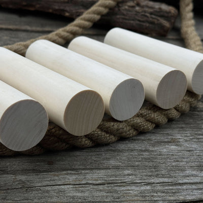Set of 6 round linden wood carving blanks by Sharky Forged Steel Tools