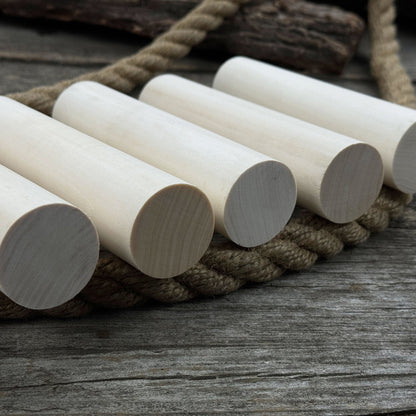 Set of 6 round linden wood carving blanks by Sharky Forged Steel Tools