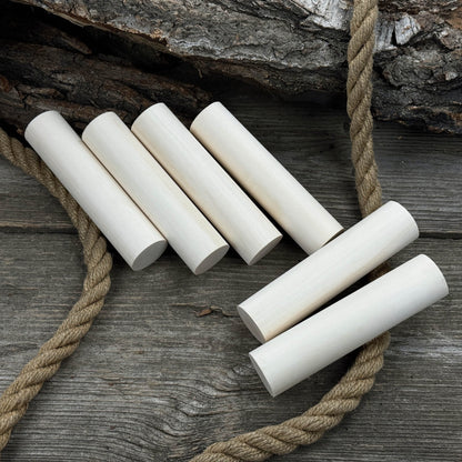 Set of 6 round linden wood carving blanks by Sharky Forged Steel Tools