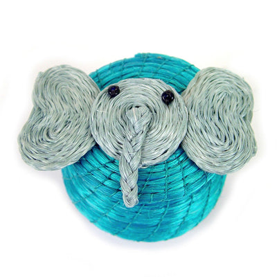 Elephant Tiny Basket - Turquoise Blue by Mbare Ltd - main product image for Resin Society