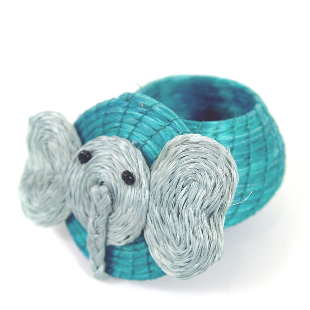 Elephant Tiny Basket - Turquoise Blue by Mbare Ltd - product image 3 for Resin Society