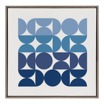 Sylvie Circles and Curves Ocean Beach Blues Framed Canvas by kateandlaurel - product image 8 for Resin Society