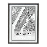 Sylvie Manhattan Modern Map Framed Canvas by kateandlaurel - product image 8 for Resin Society