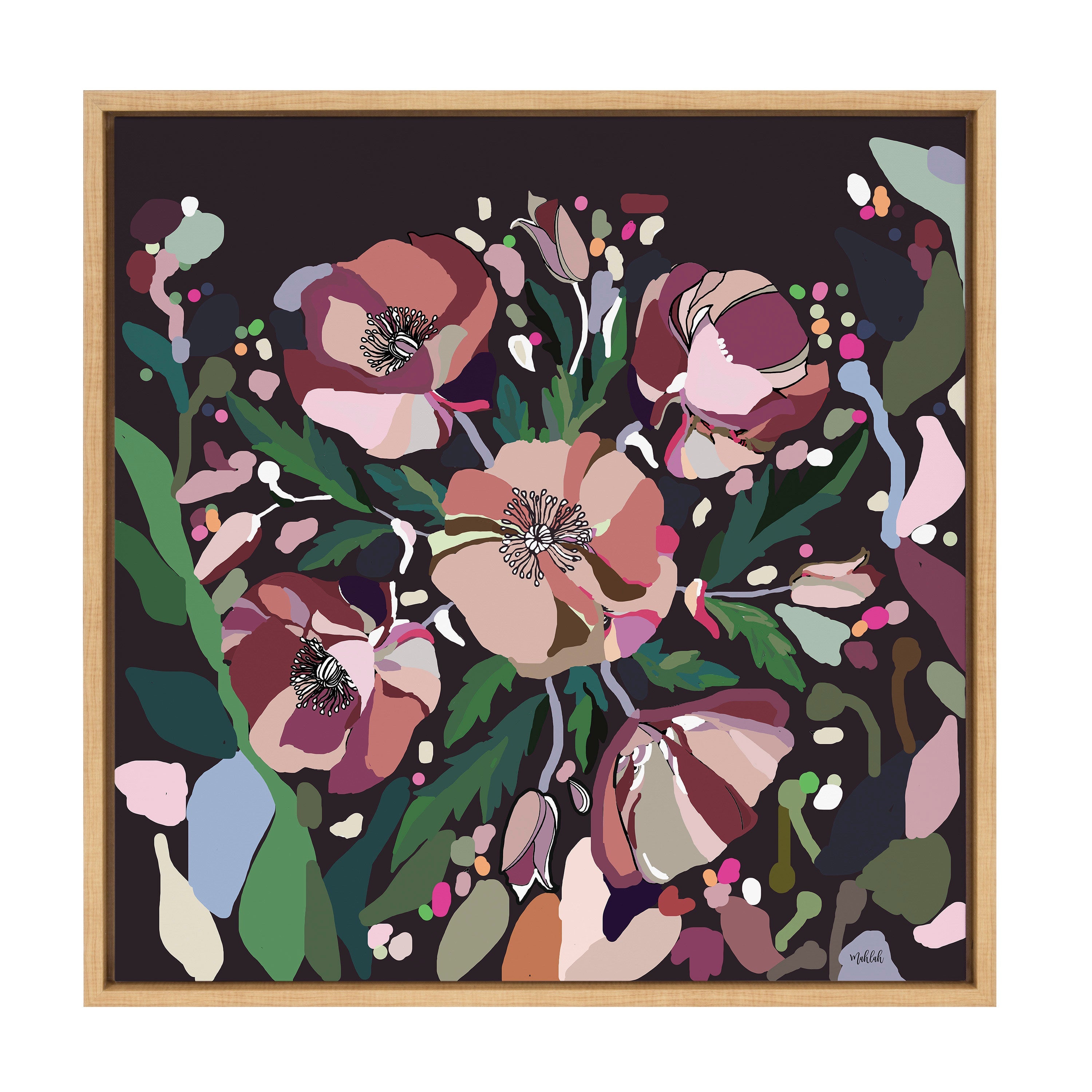 Sylvie Flowers Framed Canvas by Inkheart Designs