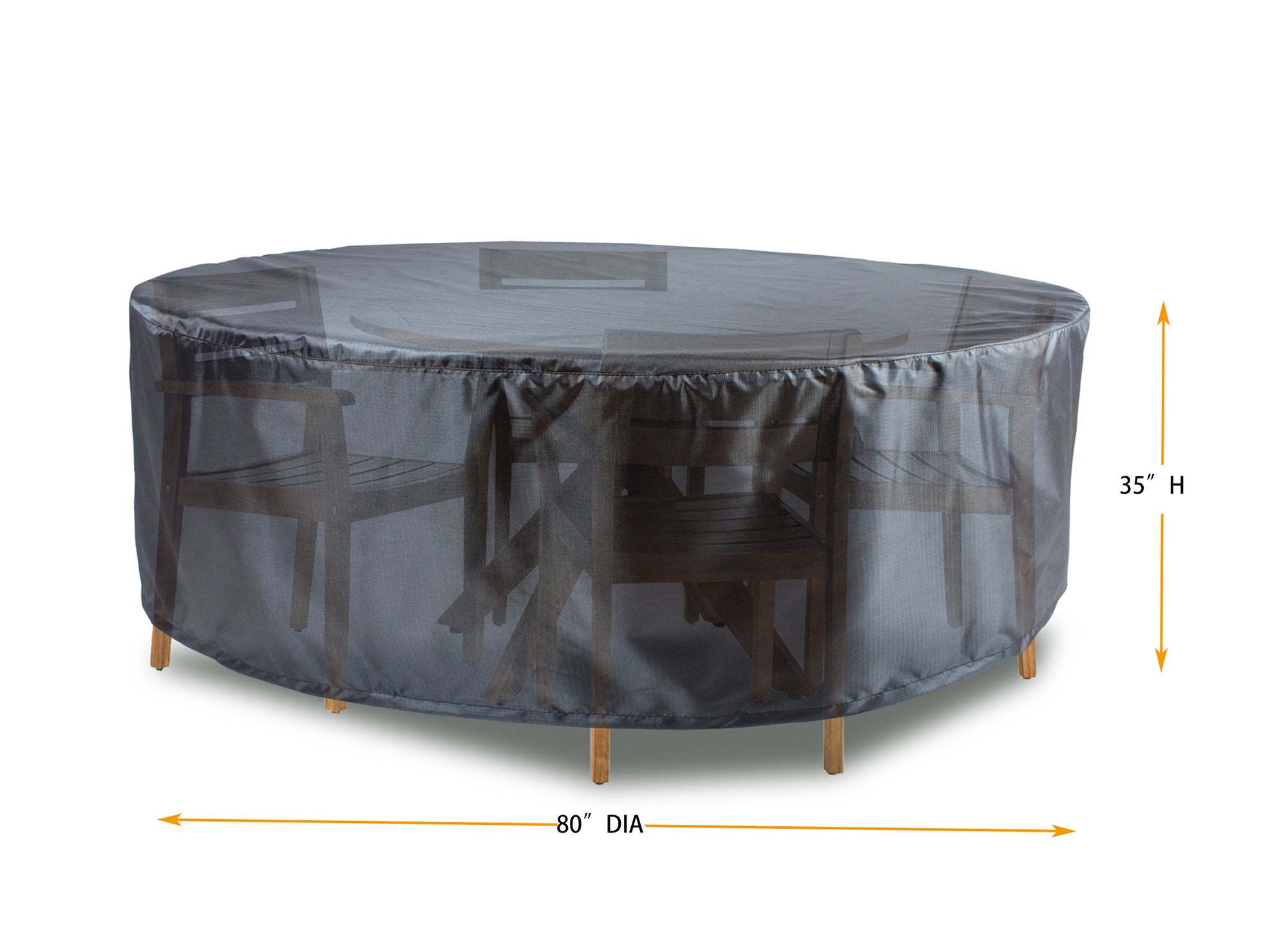 Round/Square Dining Table + chairs Cover - 80" Dia x 35" H - Mercury by Shield Outdoor Covers - product image 2 for Resin Society