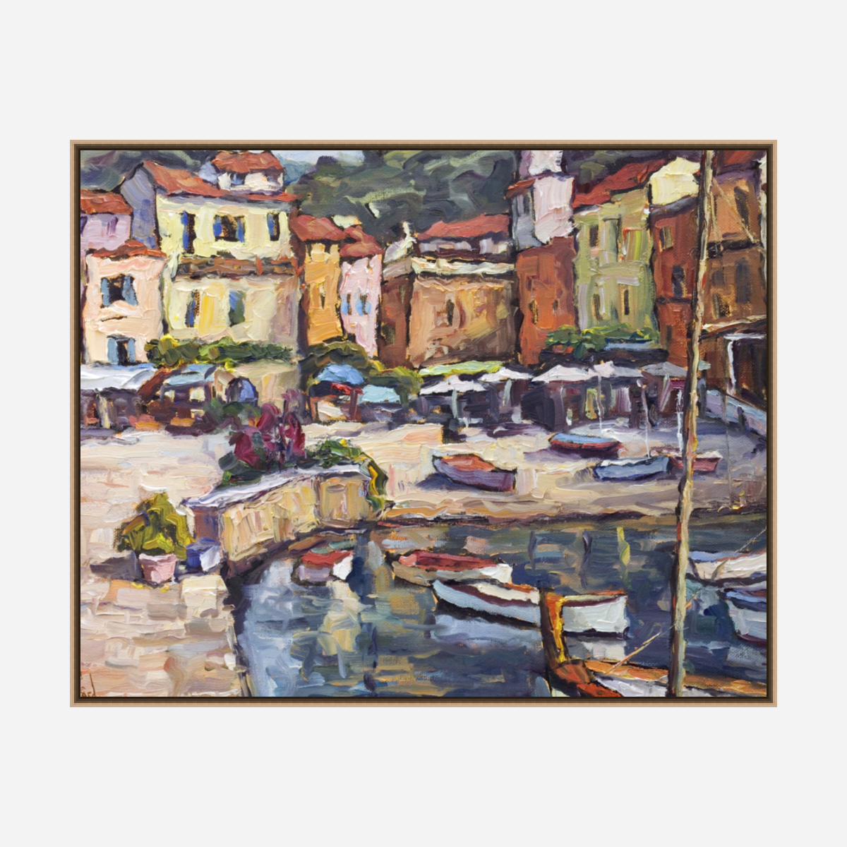 Shops by the Sea Artist Enhanced Canvas Print by John Beard Collection - product image 8 for Resin Society