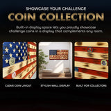 American Flag Challenge Coin Display and Hidden Gun Cabinet by Bellewood Designs - product image 2 for Resin Society