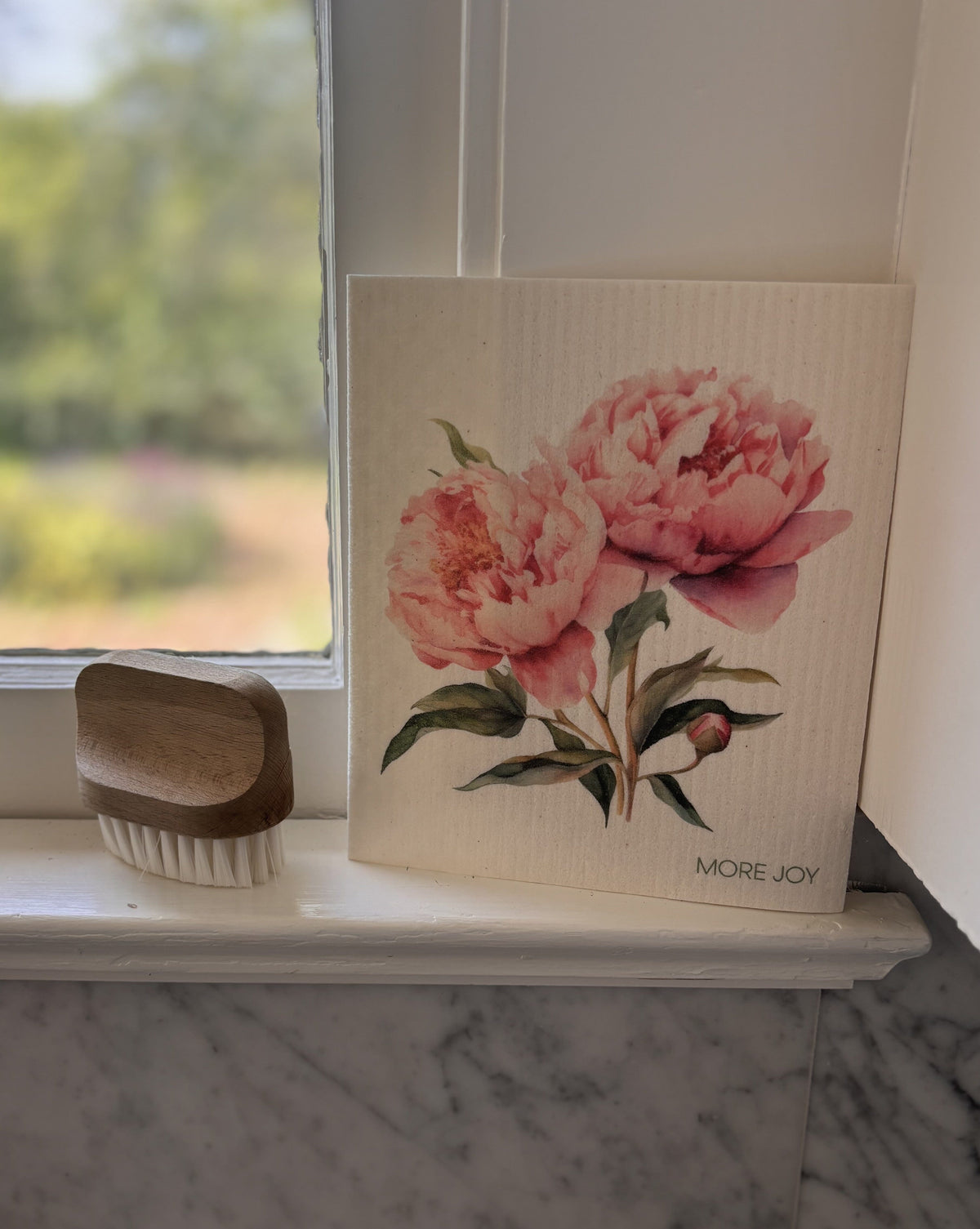 Showy Peony Swedish Dishcloth by sweetgum home, LLC - product image 3 for Resin Society