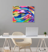 Bright Brush Strokes Floating Acrylic Art by kateandlaurel - product image 8 for Resin Society