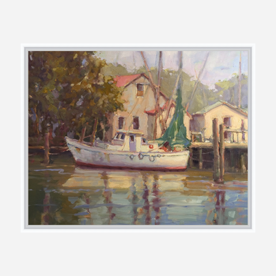 Shrimp Boat Artist Enhanced Canvas Print by John Beard Collection - product image 6 for Resin Society