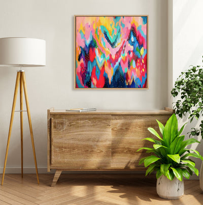 Sylvie EV Brushstroke 100 Framed Canvas by kateandlaurel - product image 4 for Resin Society