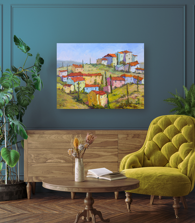 Sienna Hillside Artist Enhanced Canvas Print by John Beard Collection - product image 2 for Resin Society