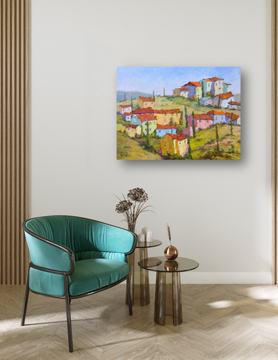 Sienna Hillside Artist Enhanced Canvas Print by John Beard Collection - product image 3 for Resin Society