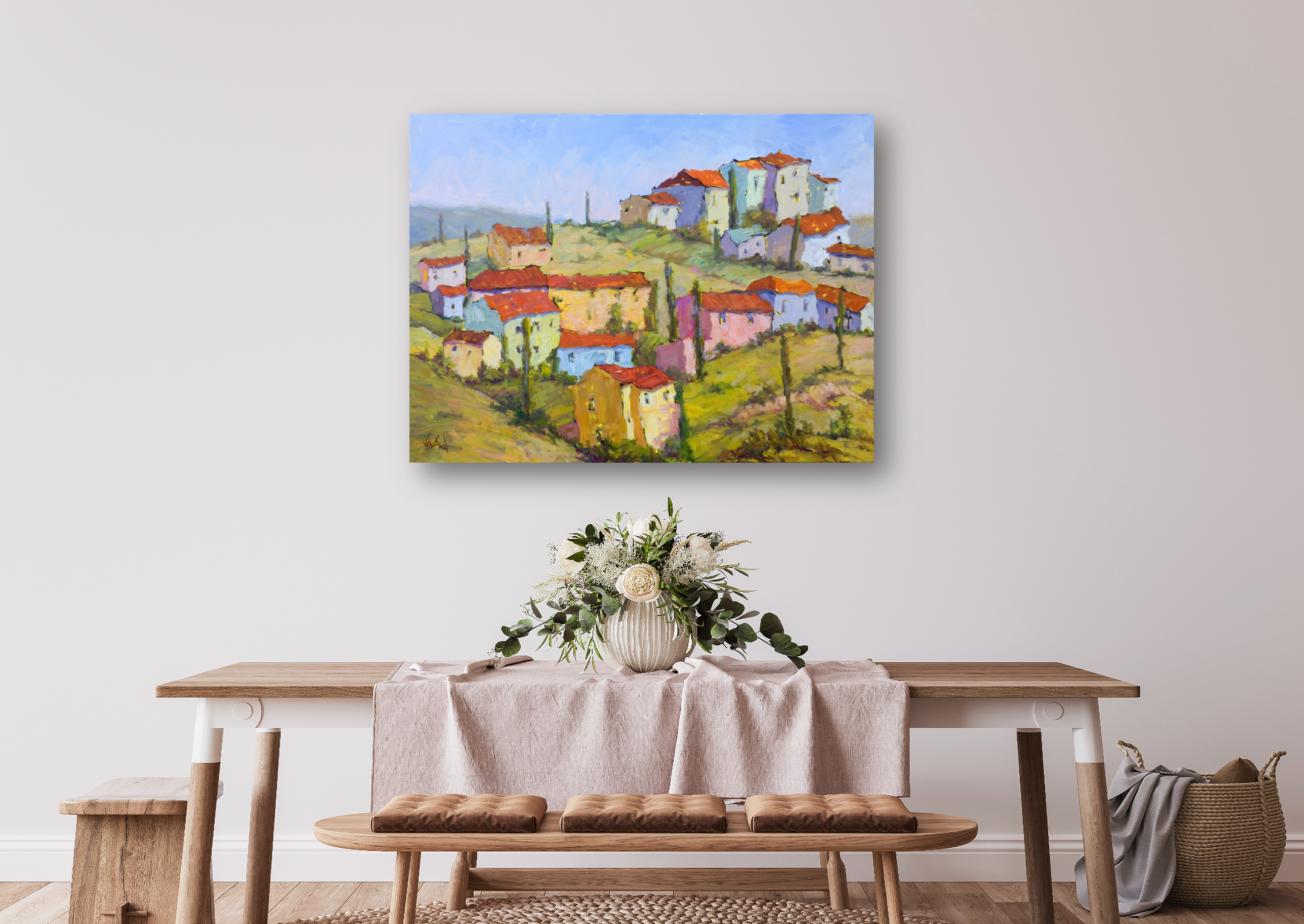 Sienna Hillside Artist Enhanced Canvas Print by John Beard Collection - product image 4 for Resin Society