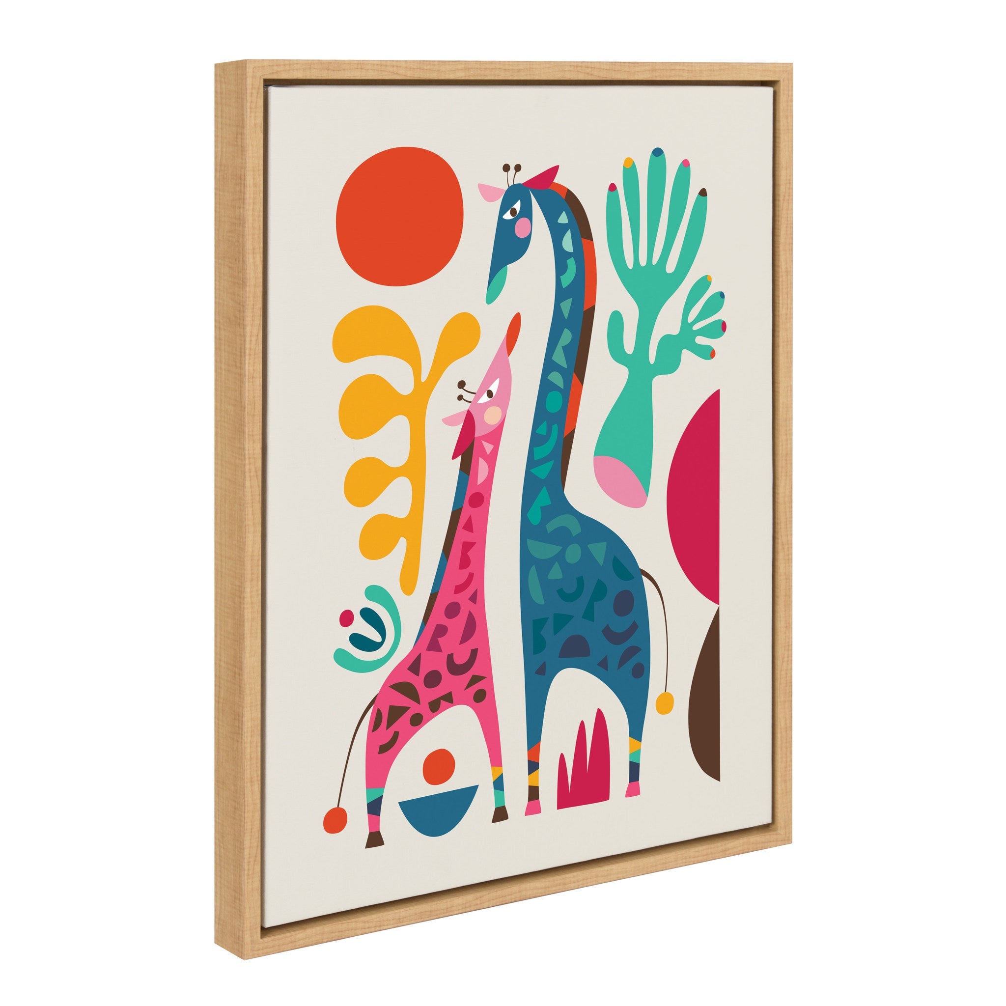 Sylvie Giraffe Love Framed Canvas by kateandlaurel - product image 2 for Resin Society