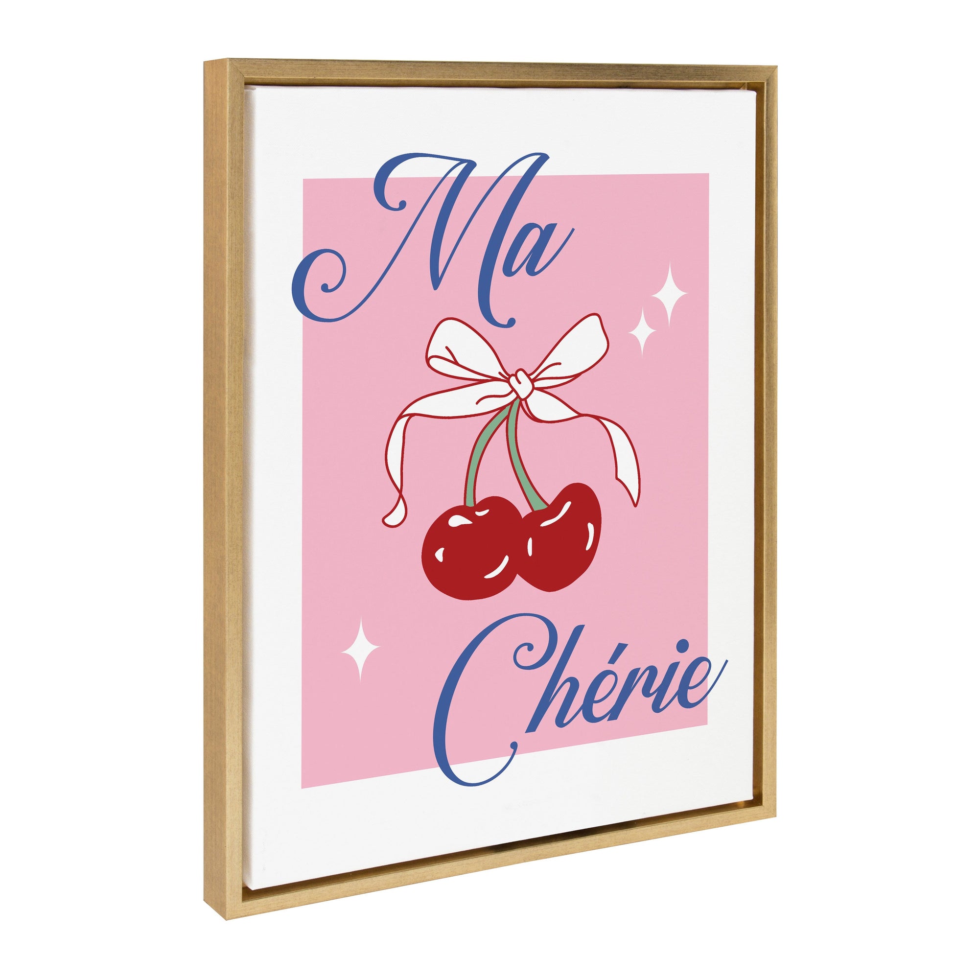 Sylvie Ma Cherie framed canvas art with cherry design by Alli Standefer