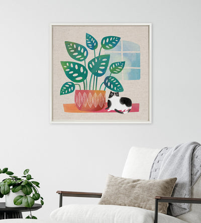 Sylvie Big Plant Framed Canvas by Planet Cat