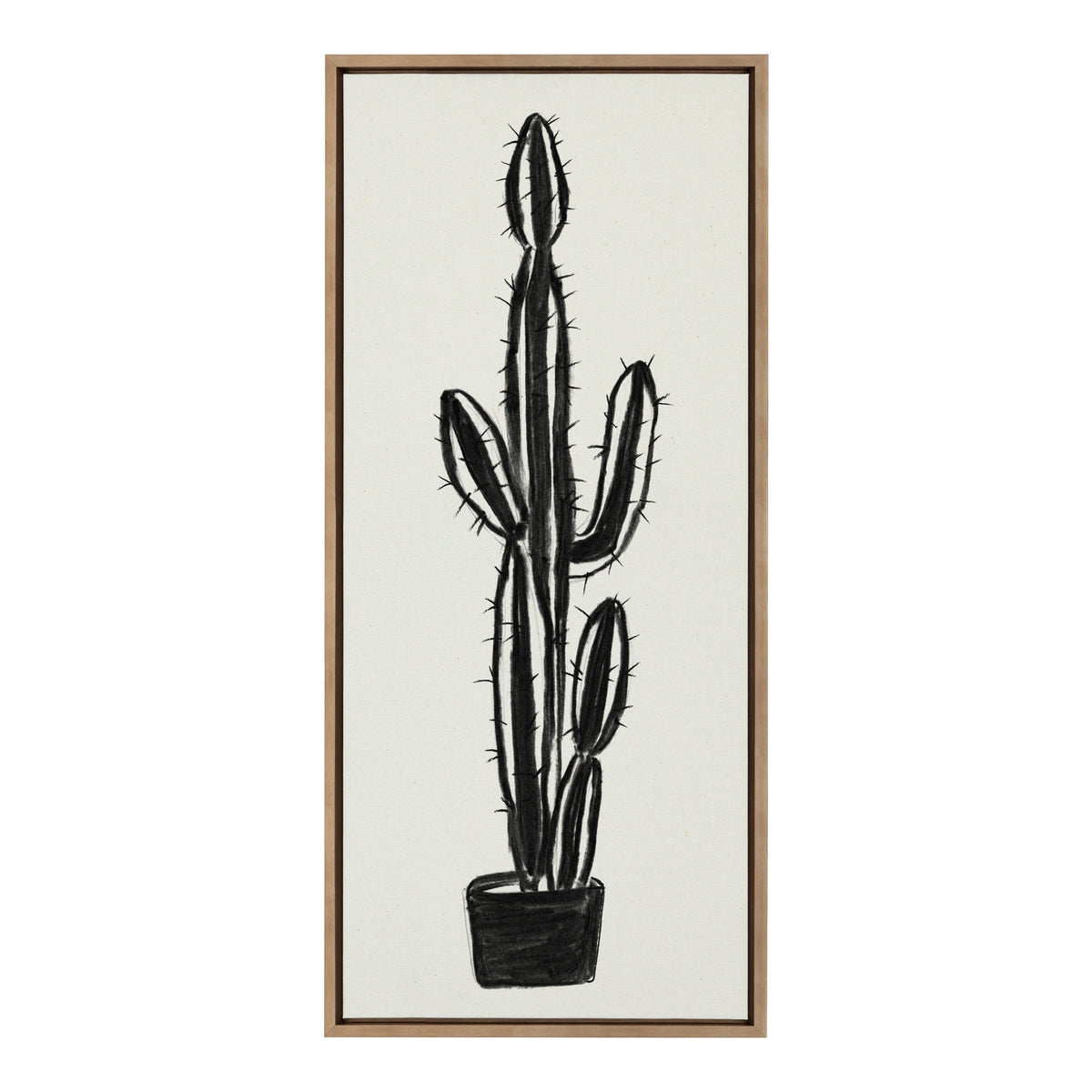 Sylvie 664 Cactus In Pot BW Framed Canvas by kateandlaurel - product image 2 for Resin Society