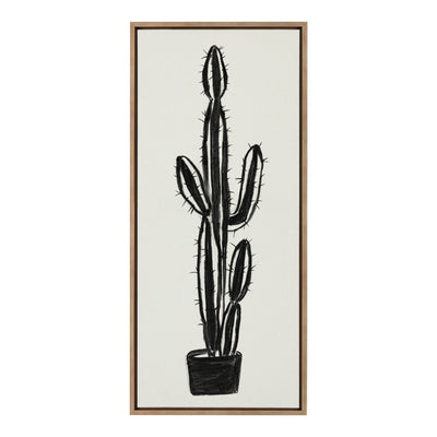 Sylvie 664 Cactus In Pot BW Framed Canvas by kateandlaurel - product image 2 for Resin Society
