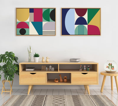 Sylvie MCM Pattern 10 and 11 Framed Canvas by kateandlaurel - product image 6 for Resin Society