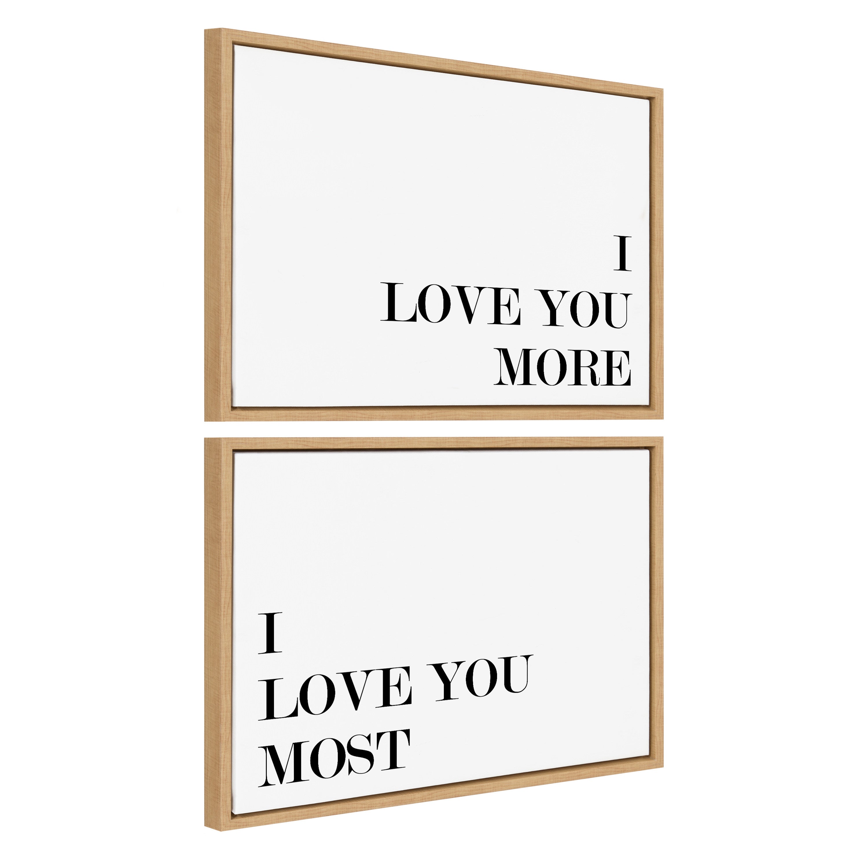 Sylvie I Love You More and I Love You Most Framed Canvas Art Set by Maggie Price