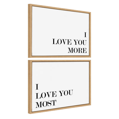 Sylvie I Love You More and I Love You Most Framed Canvas Art Set by Maggie Price