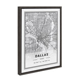 Sylvie Dallas Modern Map Framed Canvas by kateandlaurel - product image 2 for Resin Society
