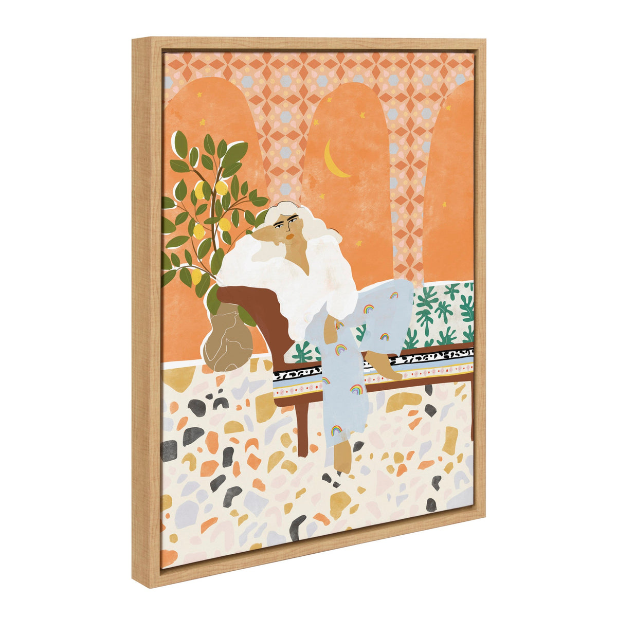 Sylvie Rainbow Framed Canvas by kateandlaurel - product image 2 for Resin Society