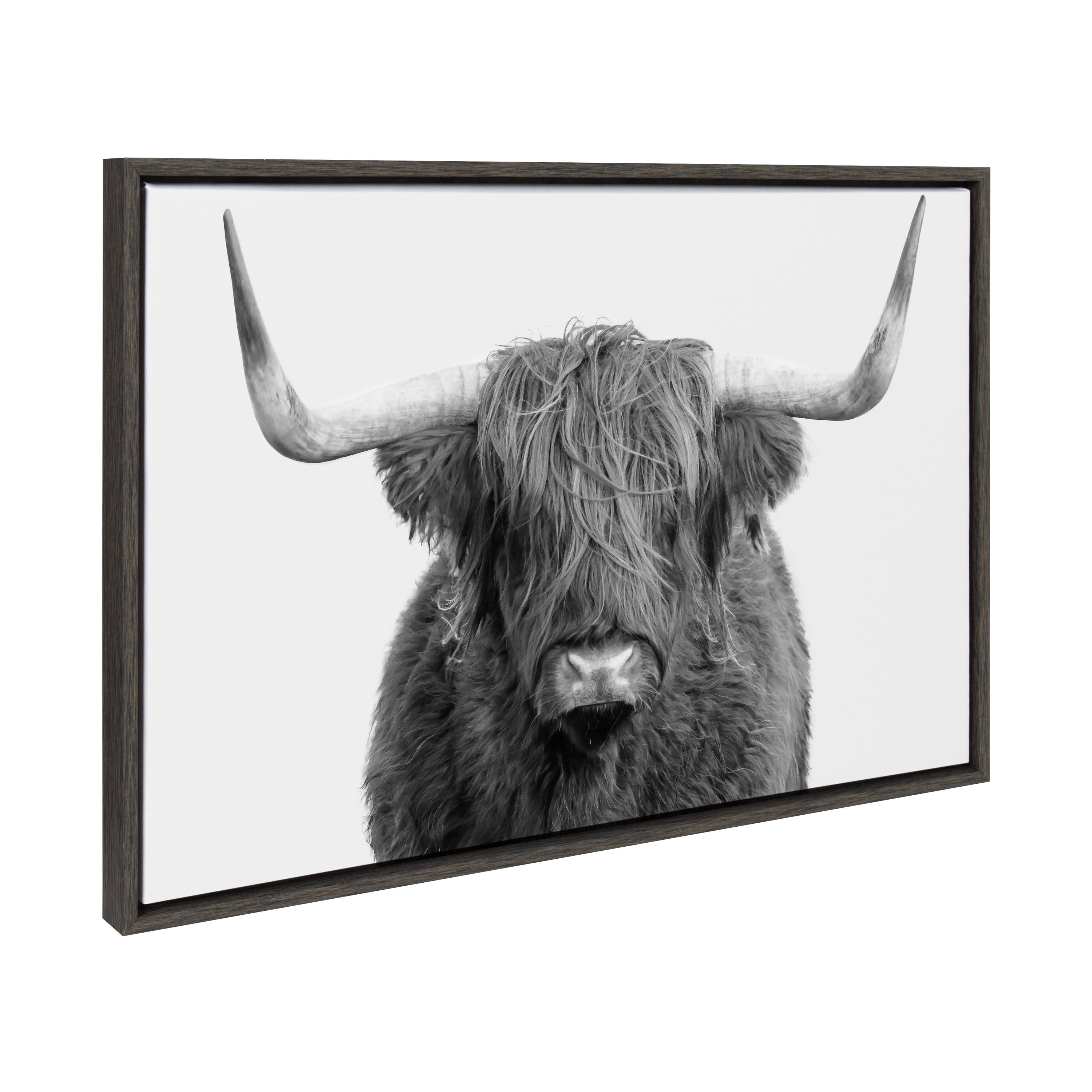 Sylvie Highland Cow Portrait Framed Canvas by Amy Peterson Art Studio by kateandlaurel - product image 2 for Resin Society