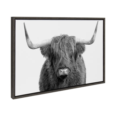 Sylvie Highland Cow Portrait Framed Canvas by Amy Peterson Art Studio by kateandlaurel - product image 2 for Resin Society